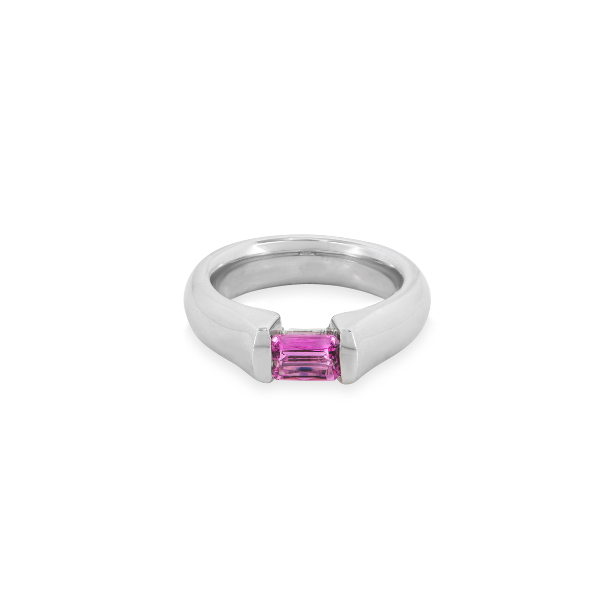 White Gold Pink Sapphire Ring 0.65ct | Rich Diamonds